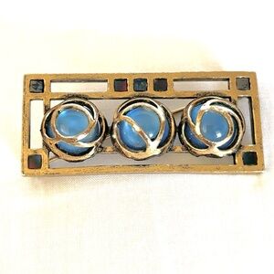 Vintage Scottish Arts & Crafts Miracle Pin Macintosh Collection Blue Rose 1970s